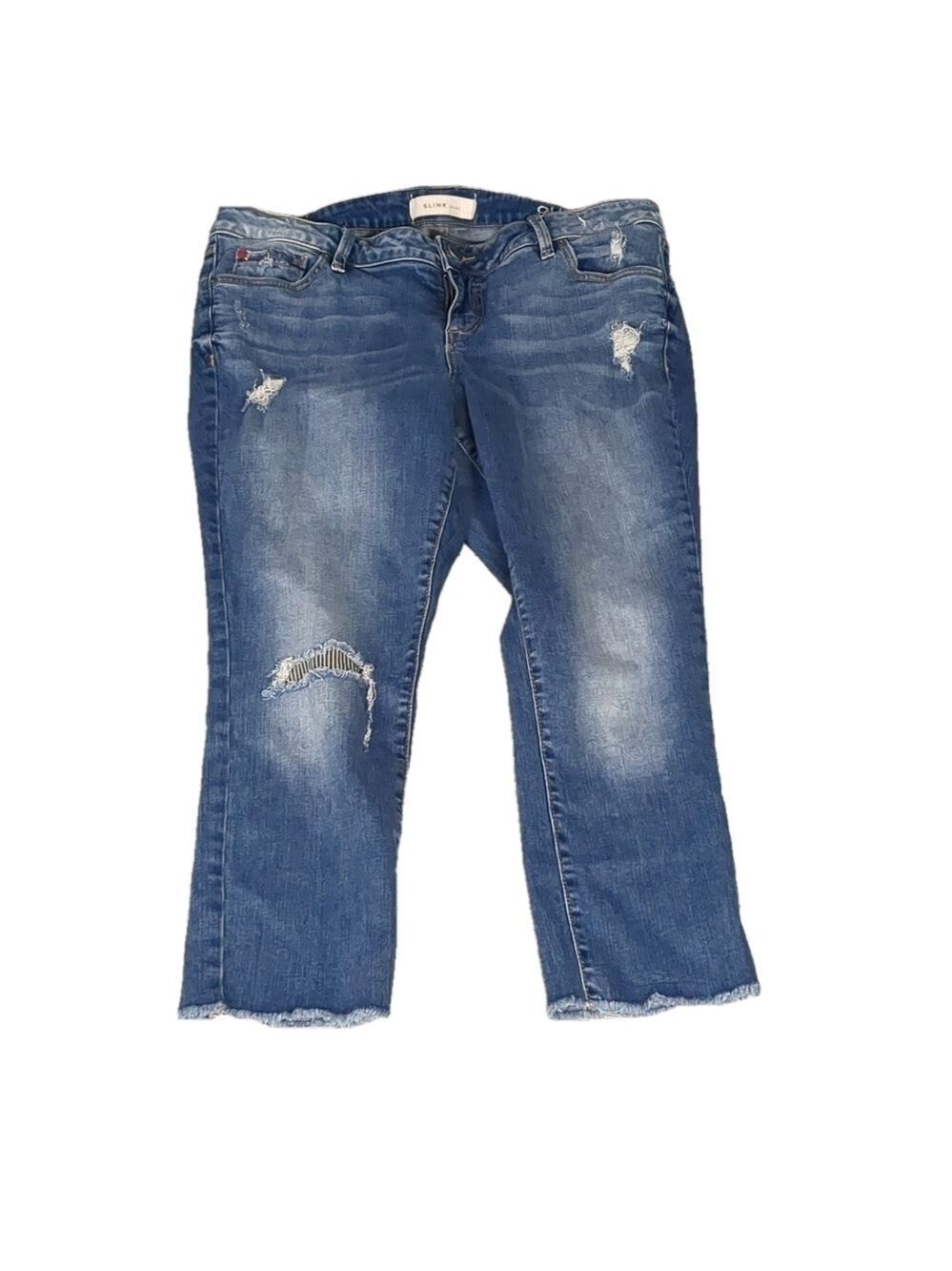 Slink curvy distressed fringe jeans size 14